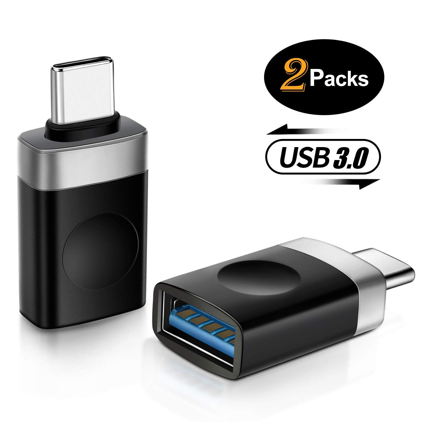 OTG USB-C to USB-A Adapter (2 Packs)
